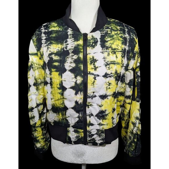 KTZ Tie Dye Black Yellow And White Lightweight Jacket Size Small - Picture 1 of 11